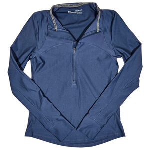 Under Armour HeatGear 1/4 Zip Pullover Women’s XS Blue Long Sleeve Running Shirt